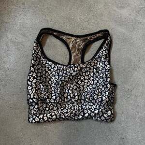 Reversible Metallic Leopard Print Sports Bra | Bronze Shimmer Activewear